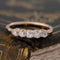 .56ctw Petite Old Mine Cut Diamond 5-Stone Band with Old Mine Cut Diamonds in rose gold, antique-inspired one-of-a-kind wedding band.
