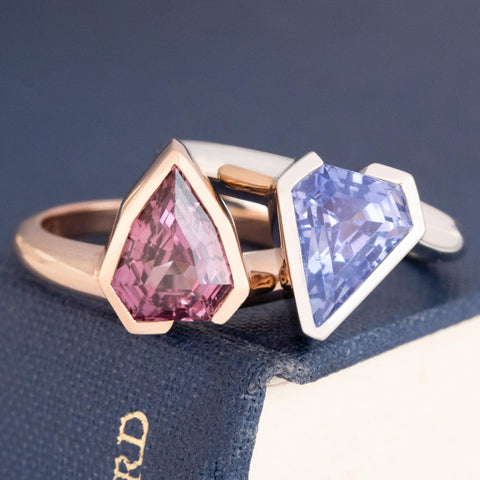 5.71ctw Blue & Pink Sapphire Puzzle Ring