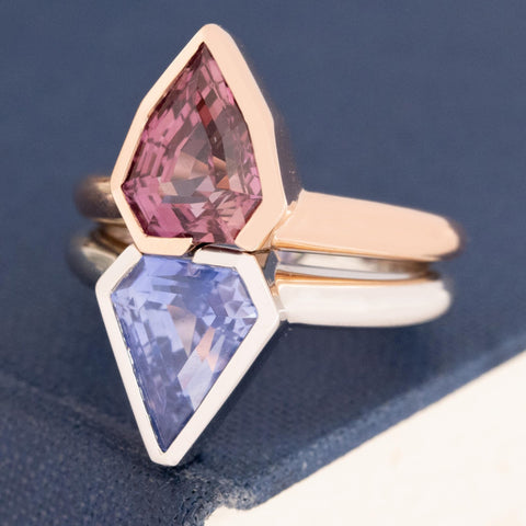 5.71ctw Blue & Pink Sapphire Puzzle Ring