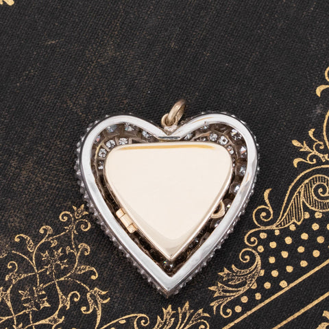 5.76ctw Pave Diamond Heart Locket Pendant