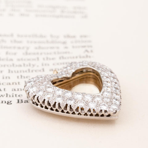 5.76ctw Pave Diamond Heart Locket Pendant