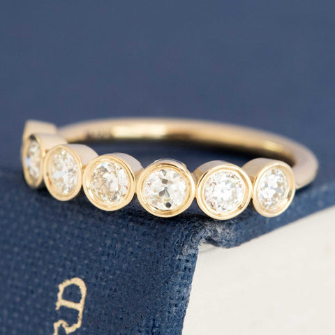 .57ctw Petite Old European Cut Diamond Half-Hoop Bezel Band