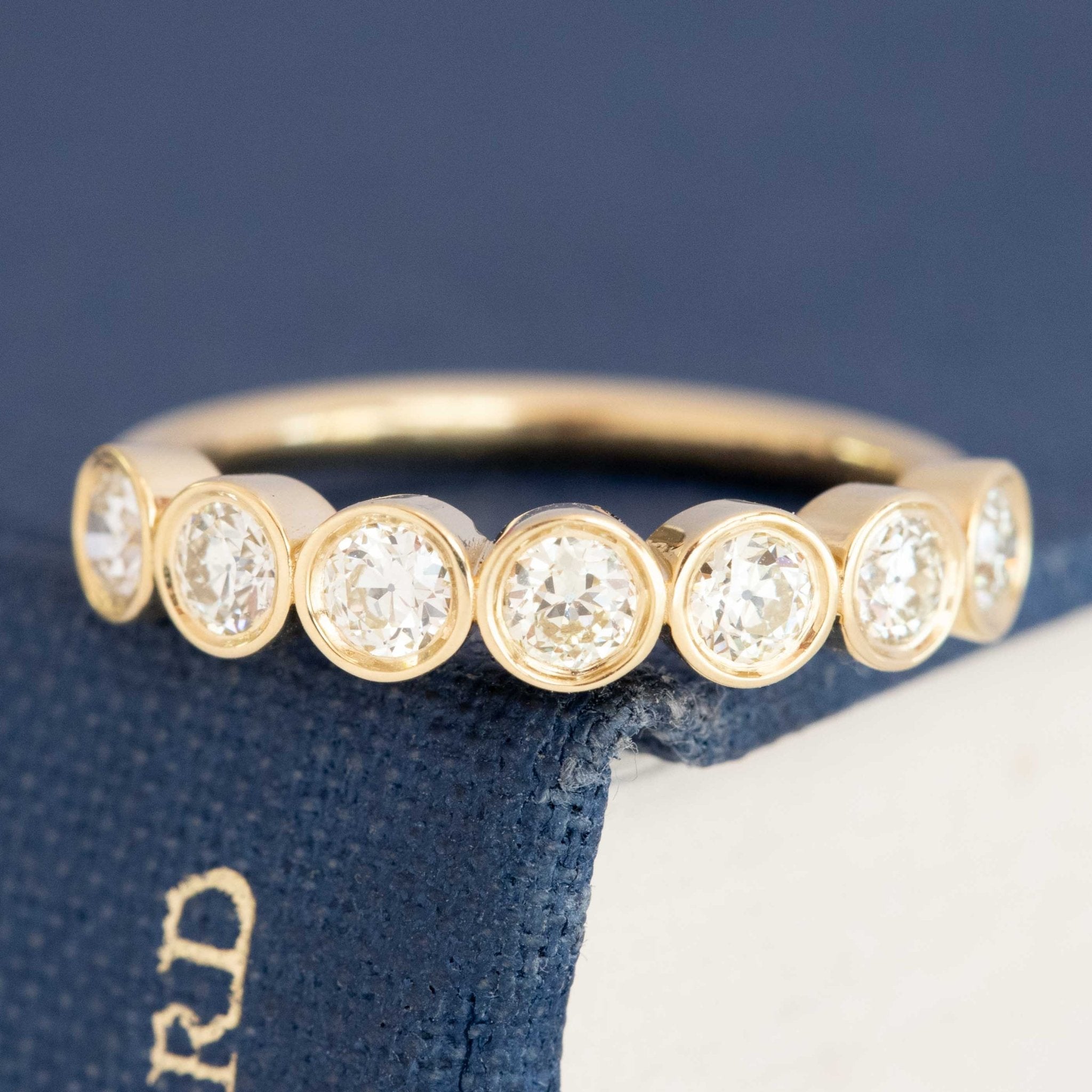 .57ctw Petite Old European Cut Diamond Half-Hoop Bezel Band
