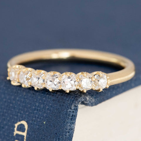 .57ctw Petite Old Mine Cut Diamond 7-Stone Band