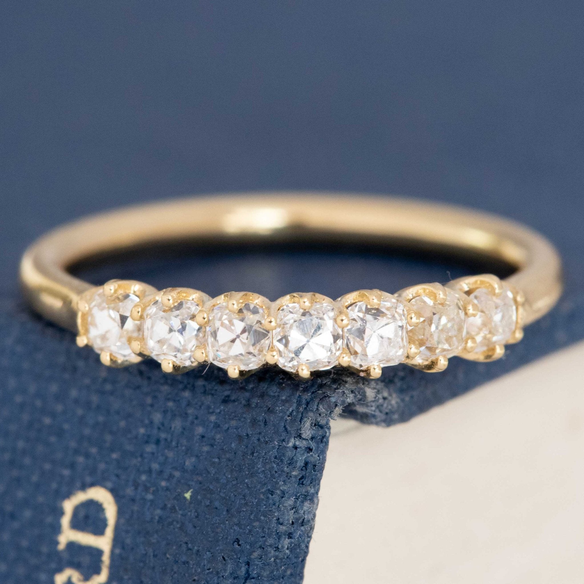 .57ctw Petite Old Mine Cut Diamond 7-Stone Band