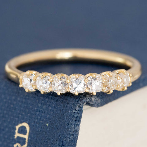 .57ctw Petite Old Mine Cut Diamond 7-Stone Band