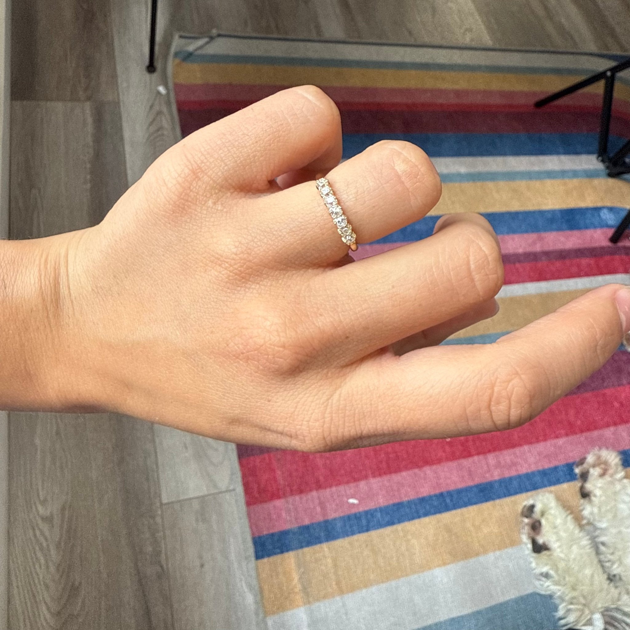 .57ctw Petite Old Mine Cut Diamond 7-Stone Band