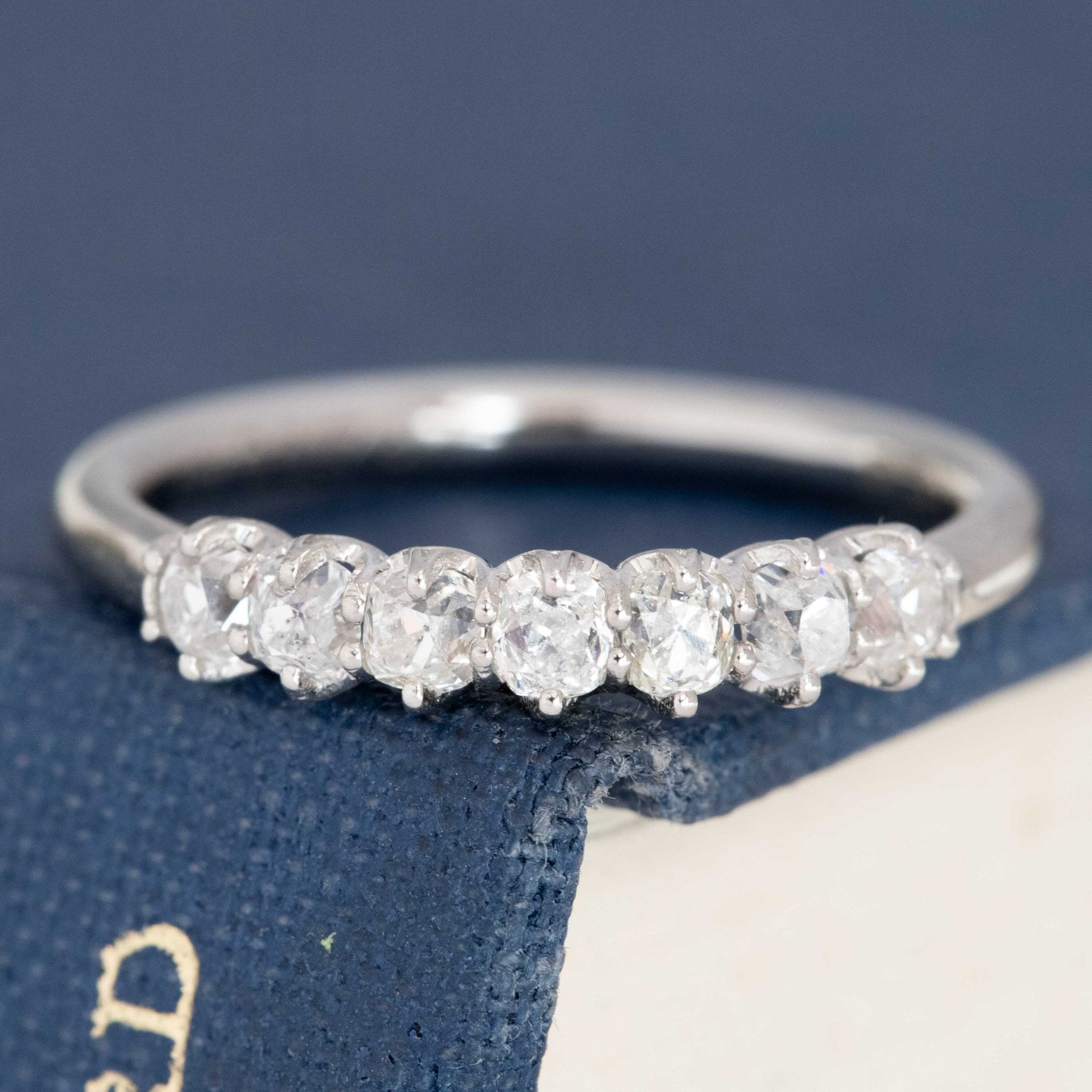 .57ctw Petite Old Mine Cut Diamond 7-Stone Band, Platinum