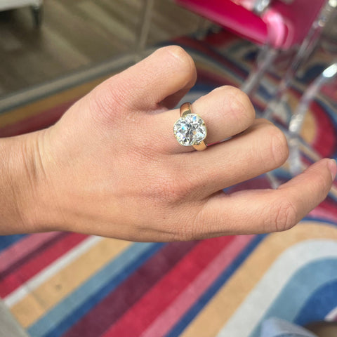 5.84ct Old Mine Cut Diamond Solitaire