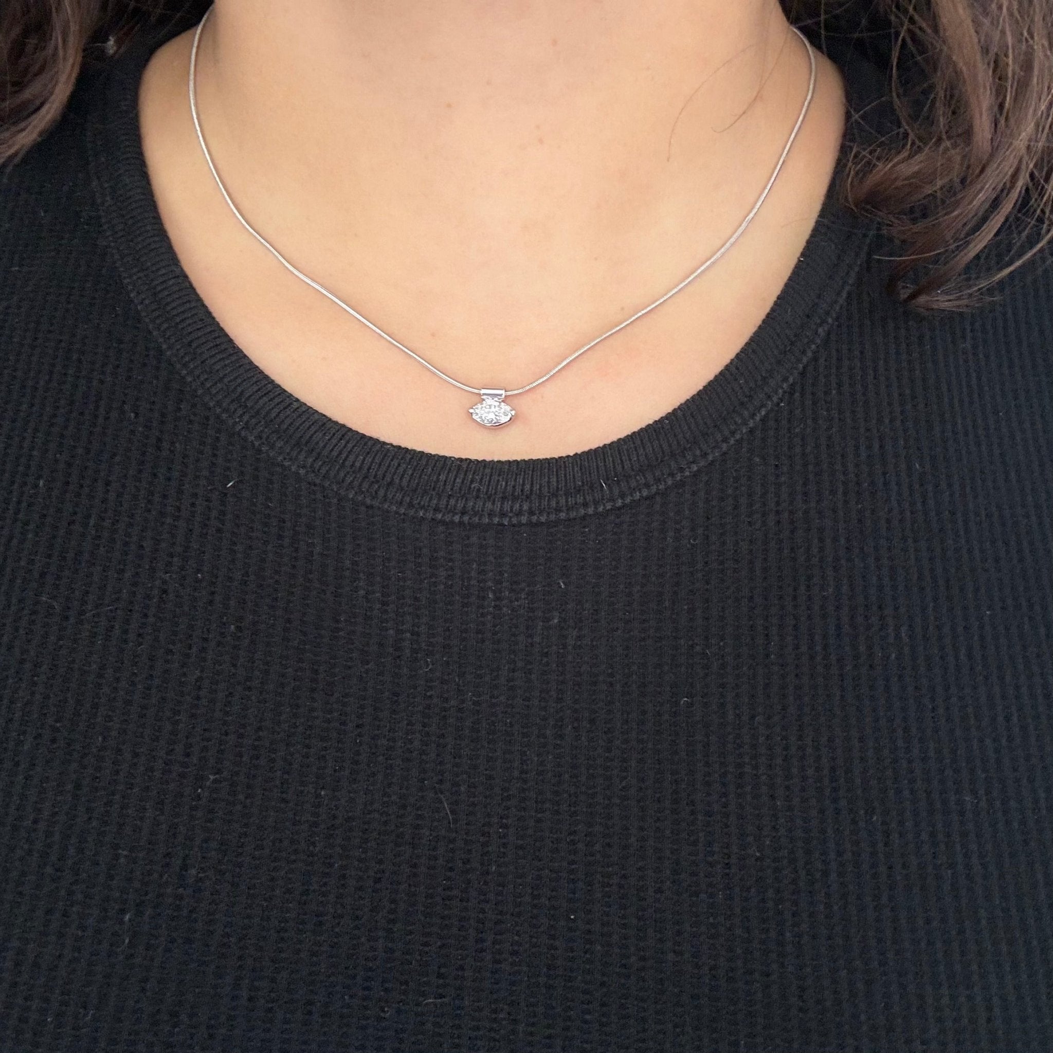 .58ct Vintage Marquise Cut Diamond Pendant, Italian