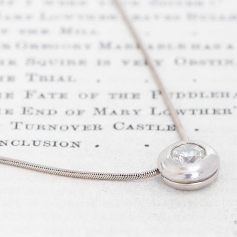 .58ct Vintage Round Brilliant Cut Diamond Bezel Pendant