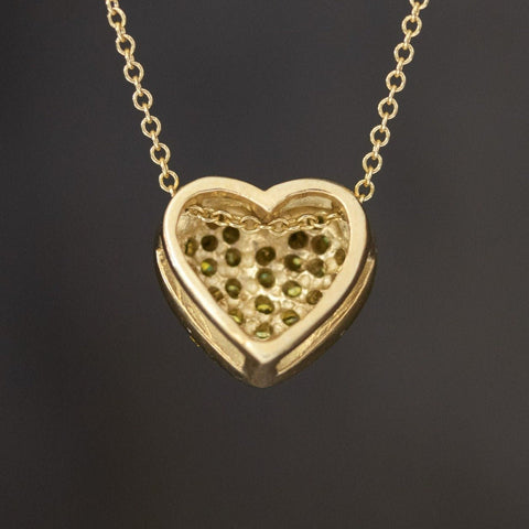 .58ctw Fancy Yellow Diamond Pave Heart Pendant