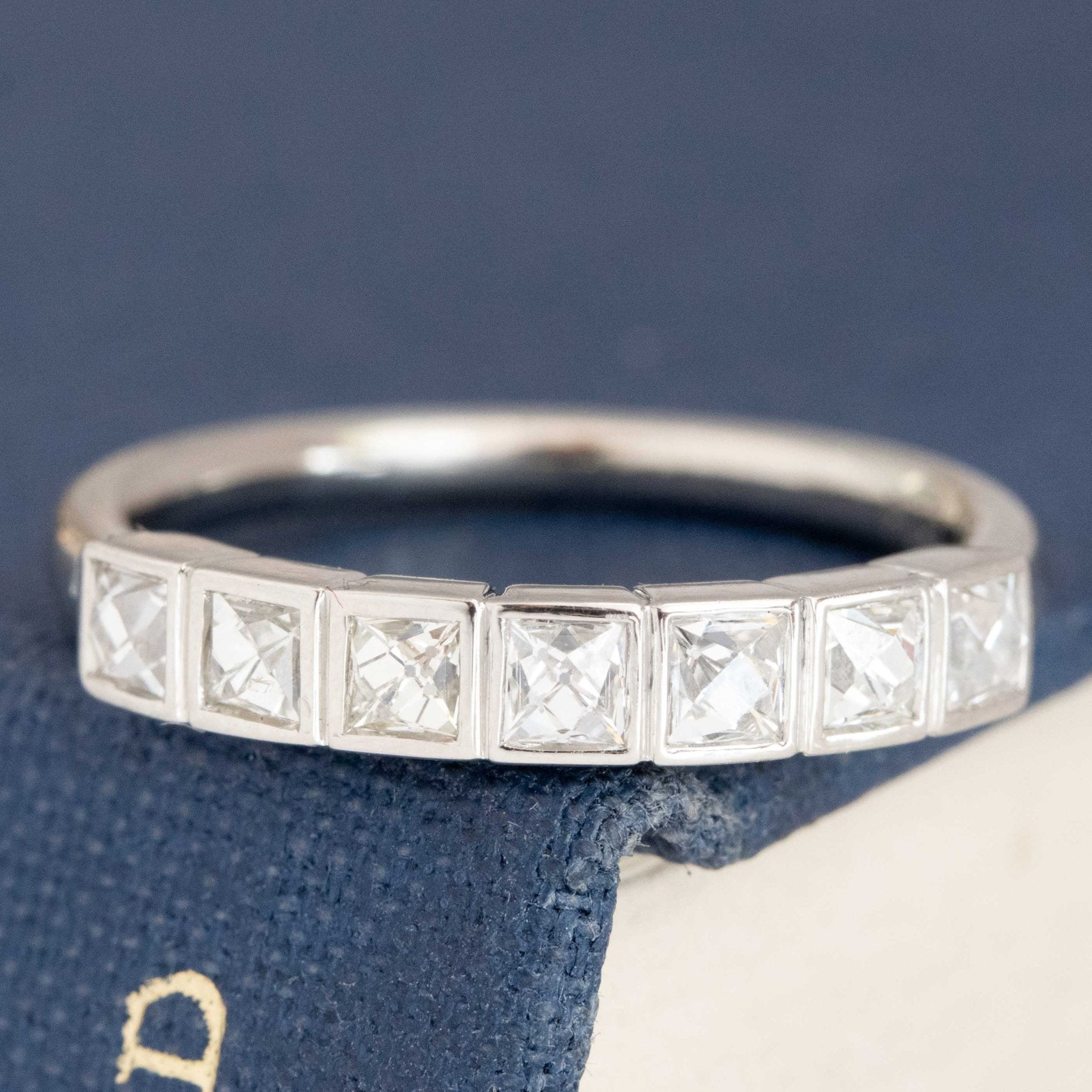 .58ctw French Cut Diamond Half-Hoop Bezel Band