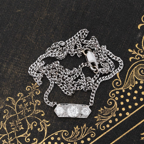 .58ctw Old European Cut Diamond Bar Conversion Pendant