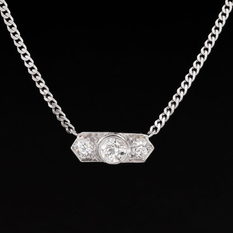 .58ctw Old European Cut Diamond Bar Conversion Pendant