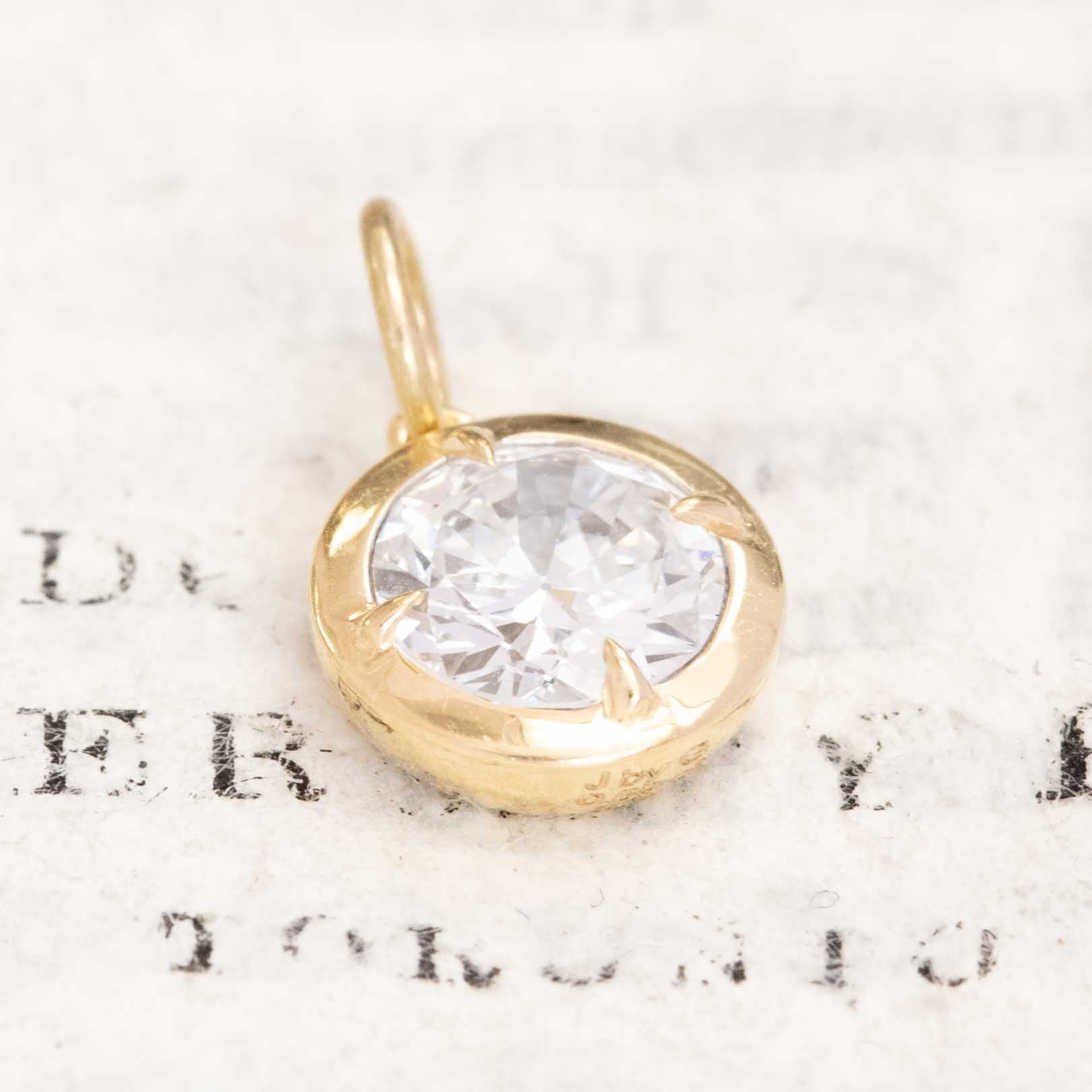 Compass pendant necklace with antique Old European Cut diamond