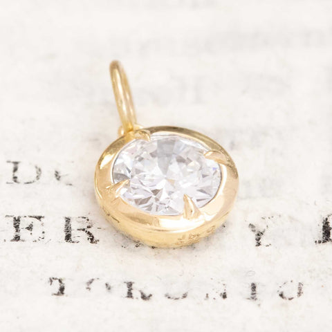 Compass pendant necklace with antique Old European Cut diamond