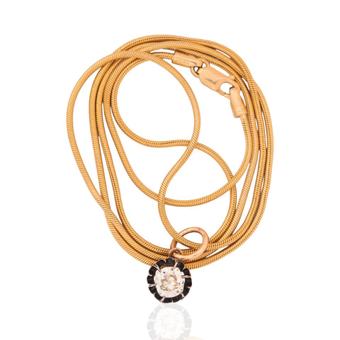 .59ct Victorian Old Mine Cut Diamond Collet Pendant