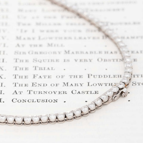6.00ctw Vintage Graduated Round Brilliant Cut Diamond Tennis Necklace