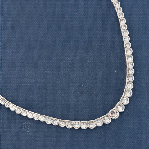 6.00ctw Vintage Graduated Round Brilliant Cut Diamond Tennis Necklace