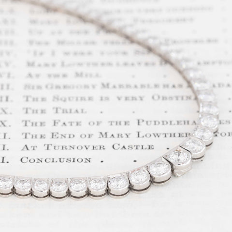 6.00ctw Vintage Graduated Round Brilliant Cut Diamond Tennis Necklace