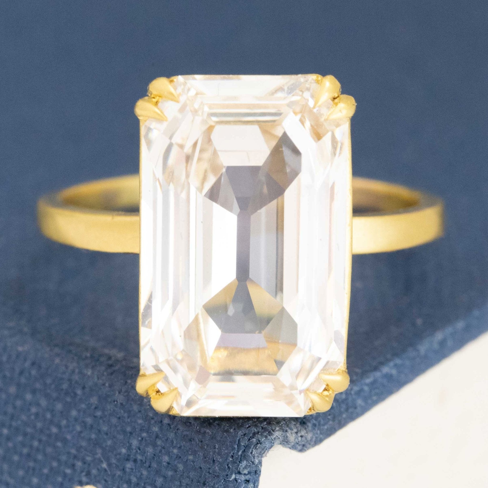 6.02ct Elongated Emerald Cut Diamond Solitaire, GIA M VVS2