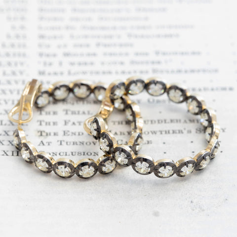 6.02ctw Old European Cut Diamond Collet Inside Out Hoop Earrings