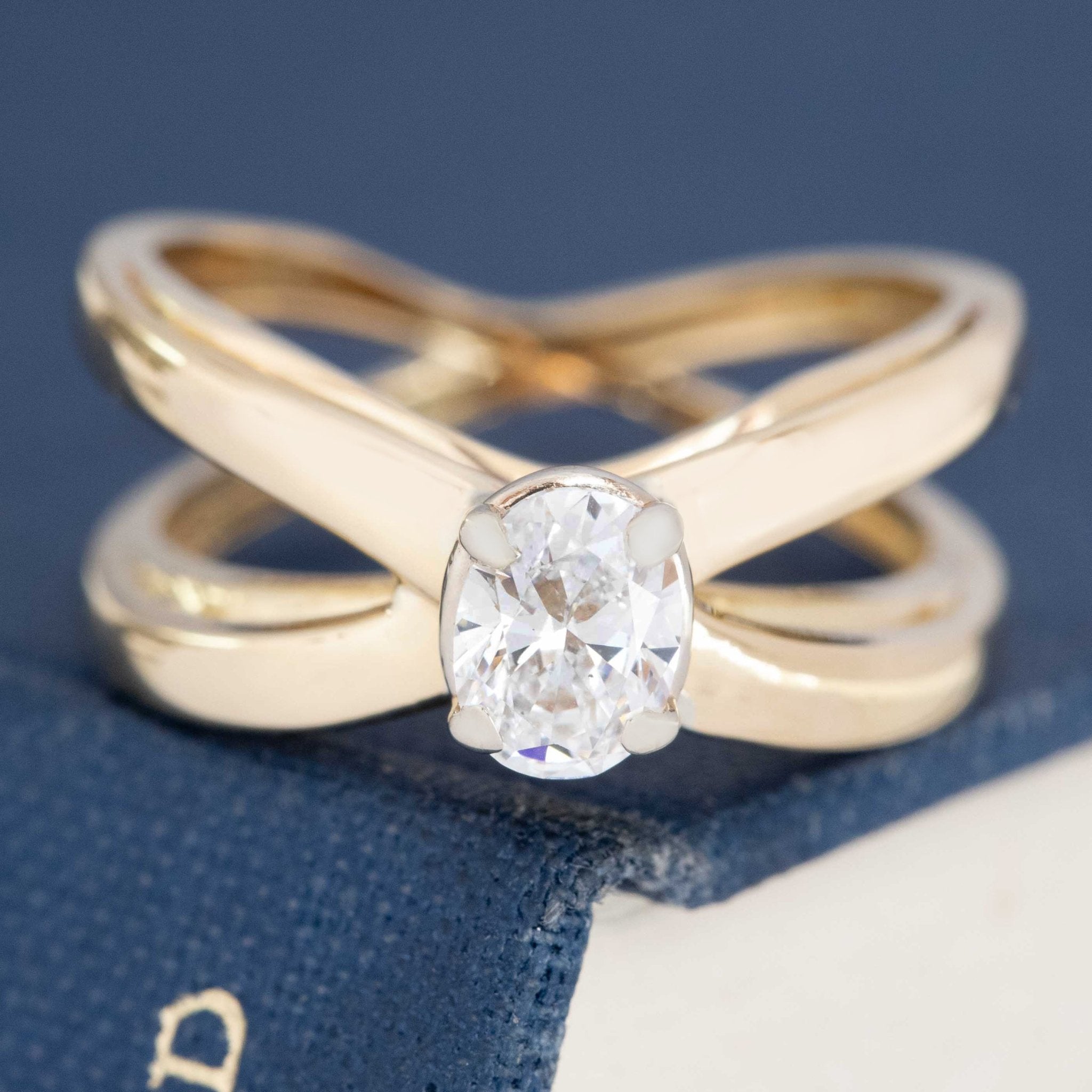 .60ct Vintage Oval Cut Diamond Criss-Cross Solitaire