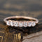 .60ctw Petite Old Mine Cut 7-Stone Diamond Band with Old Mine Cut Diamonds in rose gold, antique-inspired one-of-a-kind wedding band.