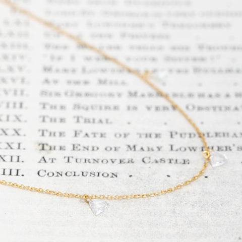 .60ctw Triangle Rose Cut Diamond Station Necklace