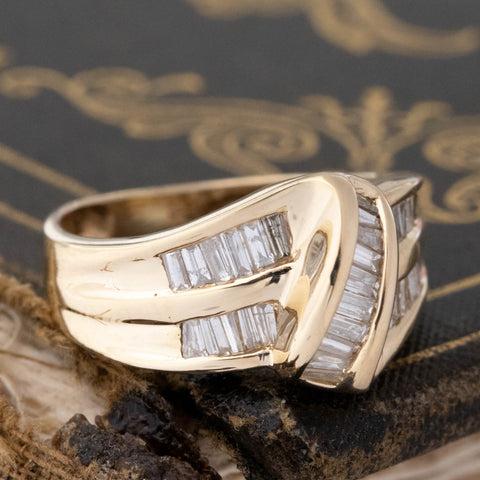 .62ctw Vintage Baguette Cut Diamond Fancy Ring
