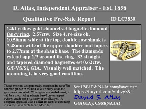 .62ctw Vintage Baguette Cut Diamond Fancy Ring