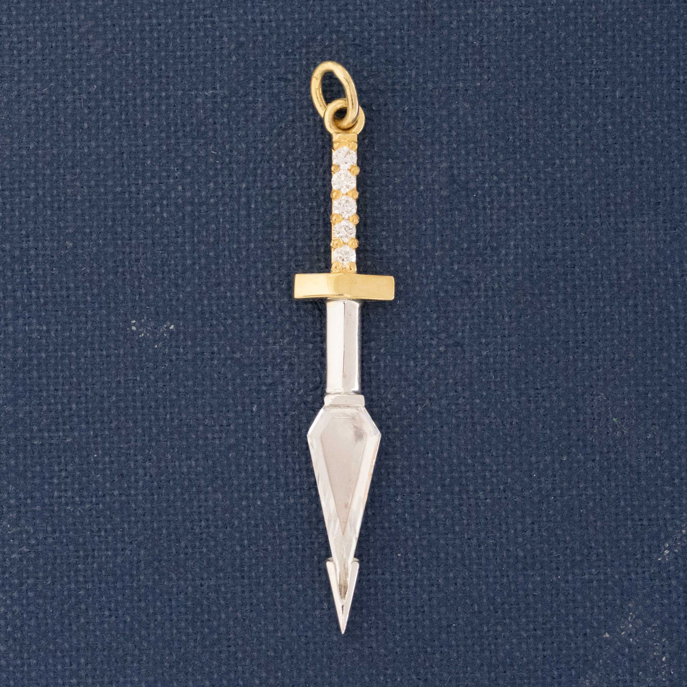 .63ct Kite Portrait Cut Diamond Dagger Pendant, GIA