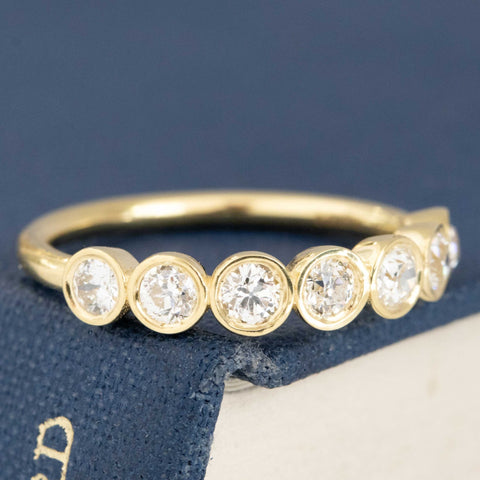 .63ctw Old European Cut Diamond 7-Stone Bezel Band