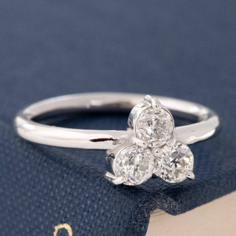 .63ctw Old European Cut Diamond Trilogy Ring