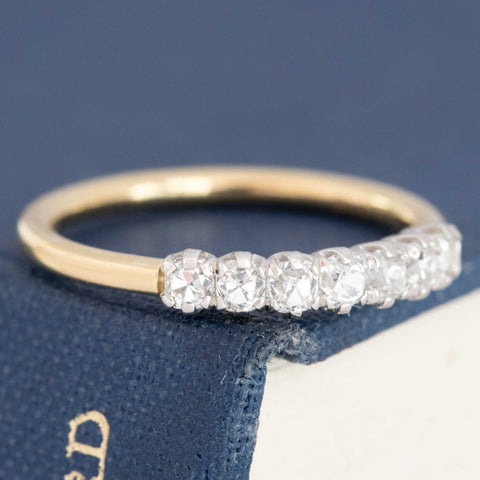 .63ctw Old Mine Cut Diamond Petite 7-Stone Band