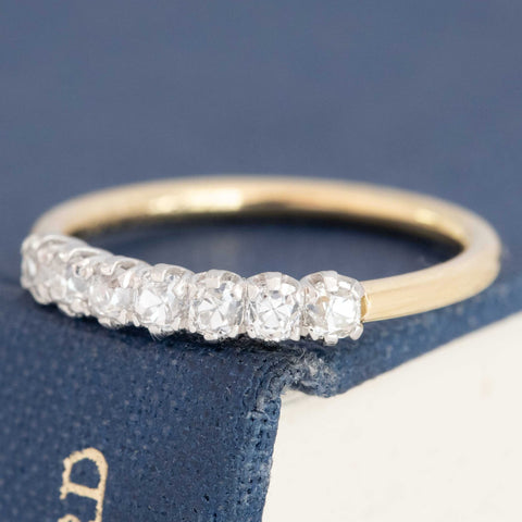 .63ctw Old Mine Cut Diamond Petite 7-Stone Band