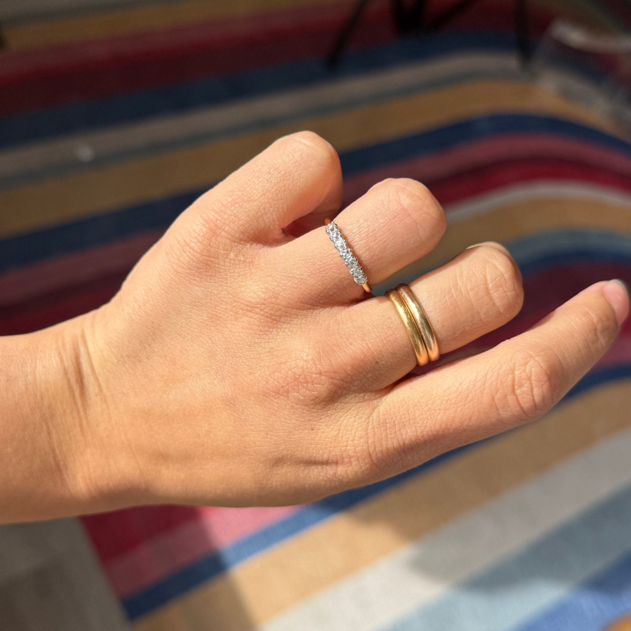 .63ctw Old Mine Cut Diamond Petite 7-Stone Band