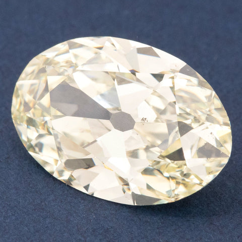 6.41ct Antique Light Yellow Oval Cut Diamond, GIA