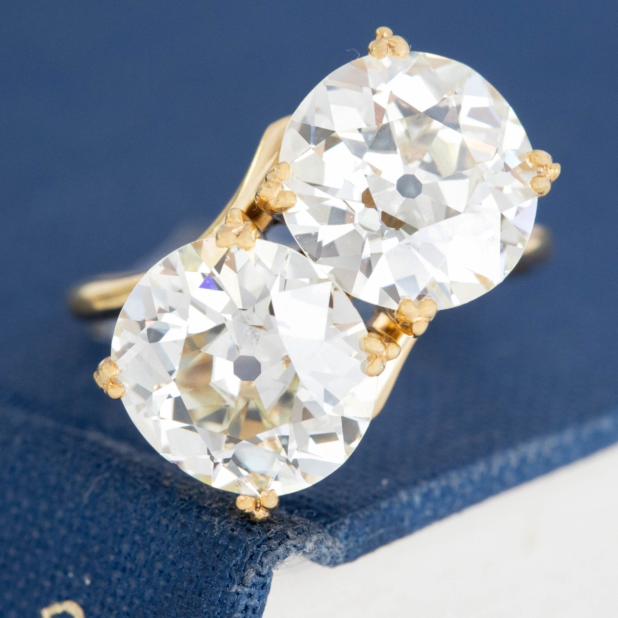 6.49ctw Old European Cut Diamond Toi et Moi Bypass Ring