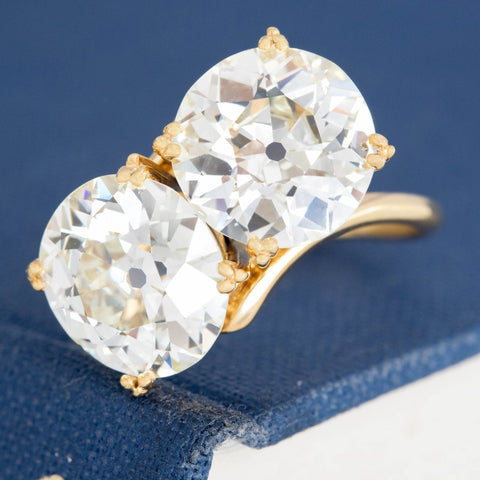 6.49ctw Old European Cut Diamond Toi et Moi Bypass Ring