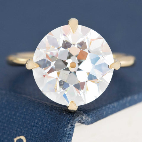 6.50ct Old European Cut Diamond solitaire ring, GIA certified K SI1.