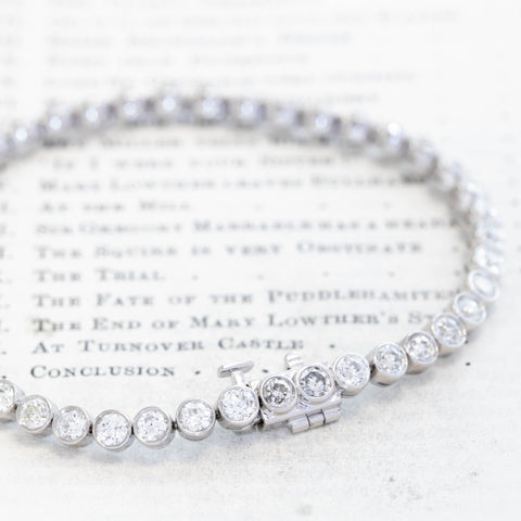 6.50ctw Old European Cut Diamond Bezel Tennis Bracelet