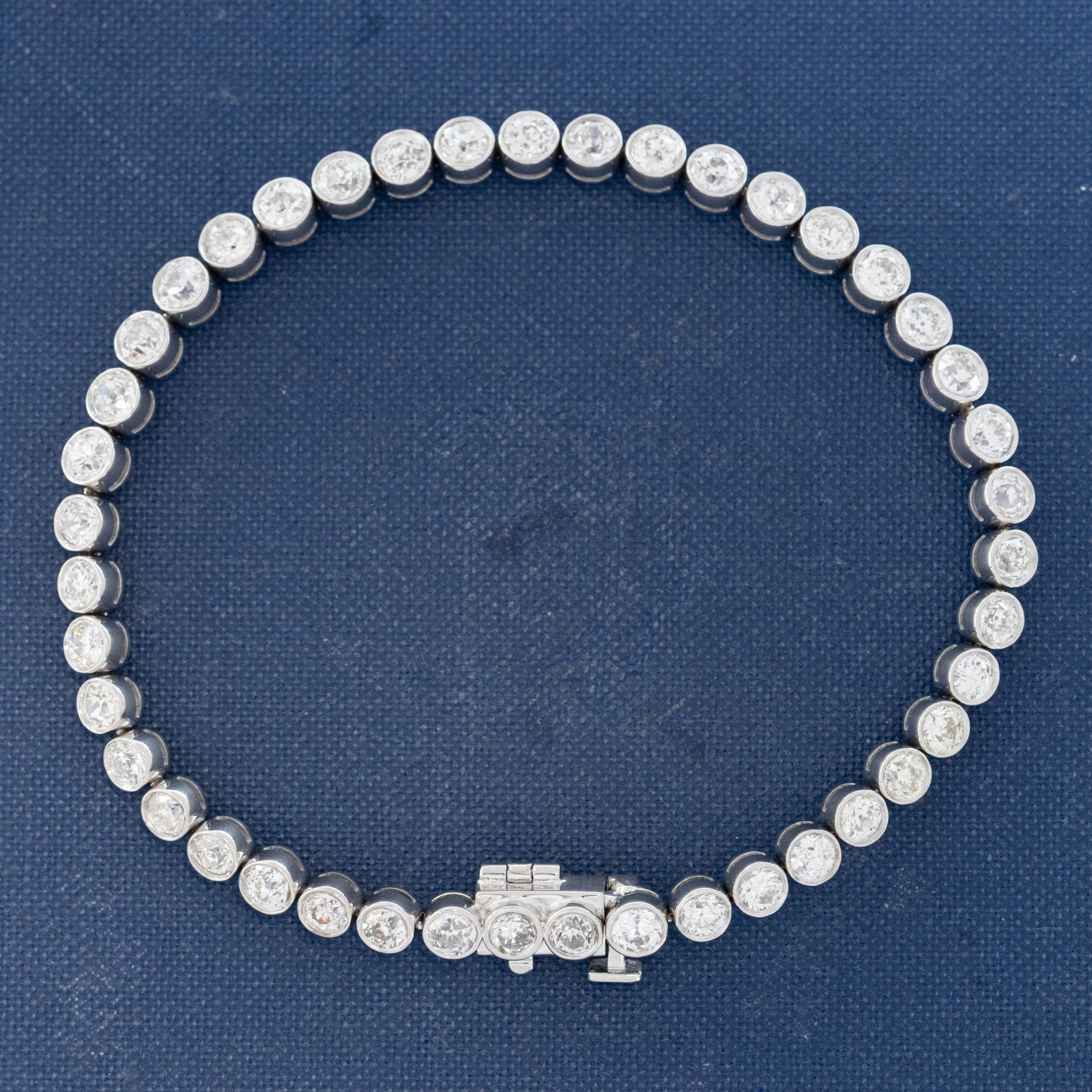 6.50ctw Old European Cut Diamond Bezel Tennis Bracelet