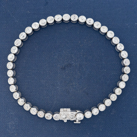 6.50ctw Old European Cut Diamond Bezel Tennis Bracelet