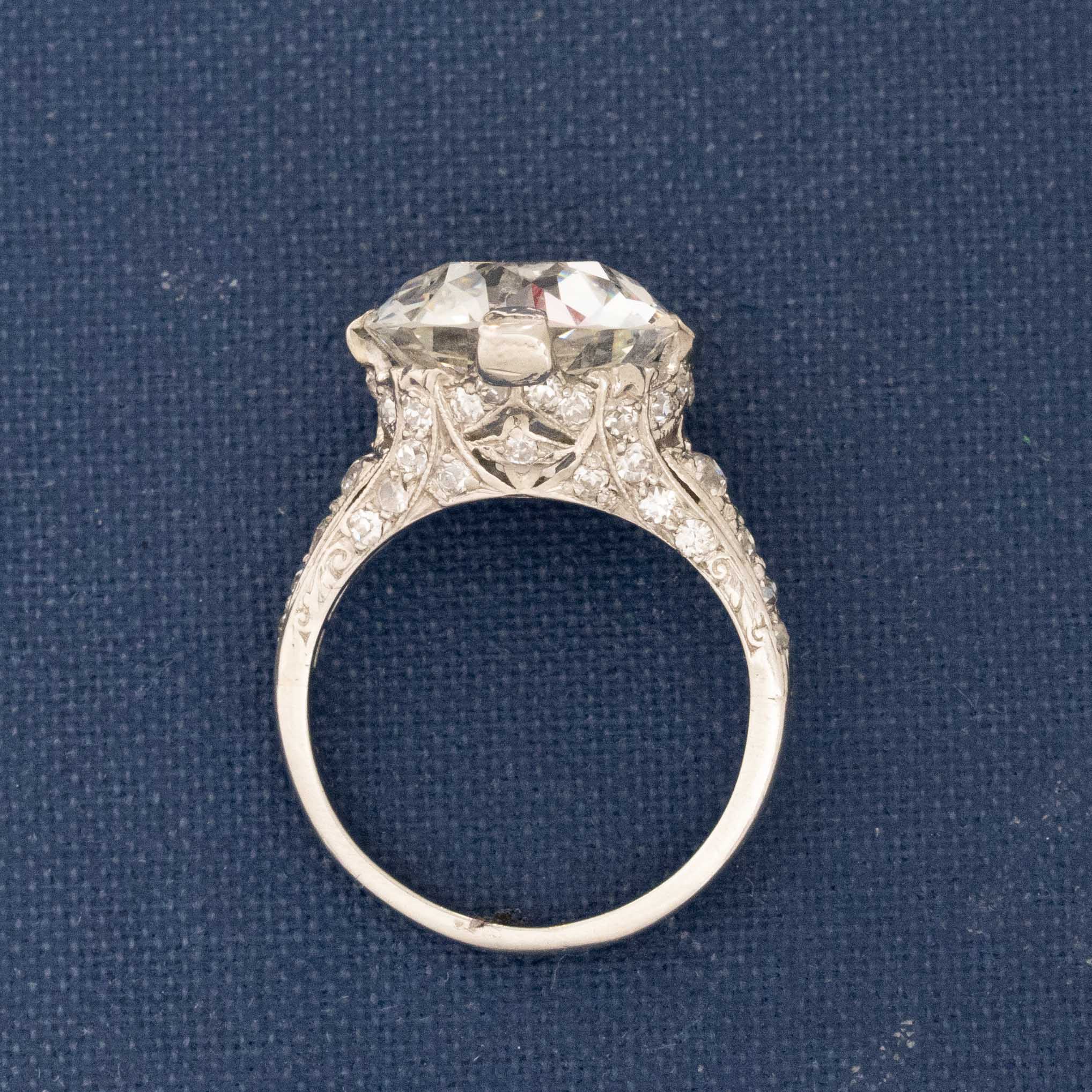 EDWARDIAN OLD EUROPEAN CUT DIAMOND SOLITAIRE cenital photo