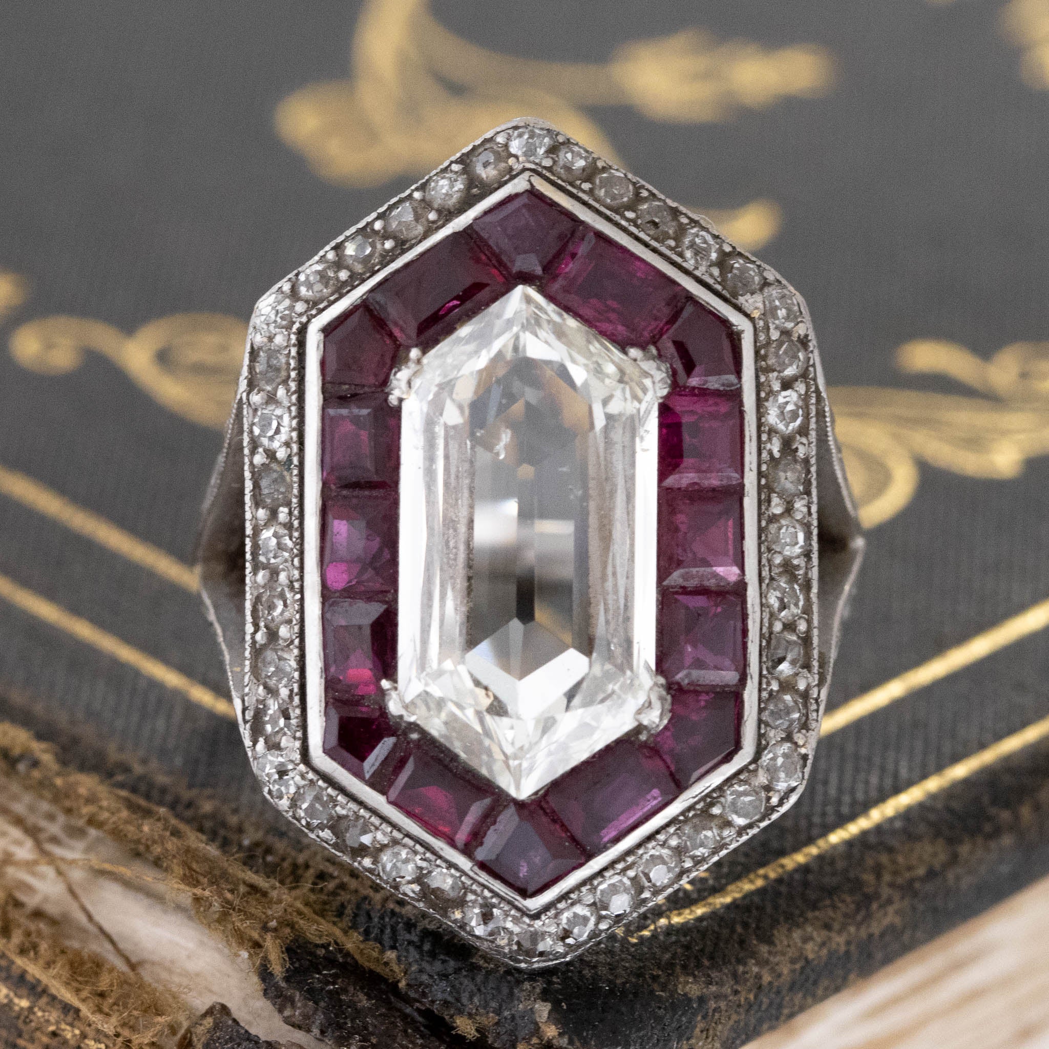 6.56ctw Victorian Diamond & Ruby Ring