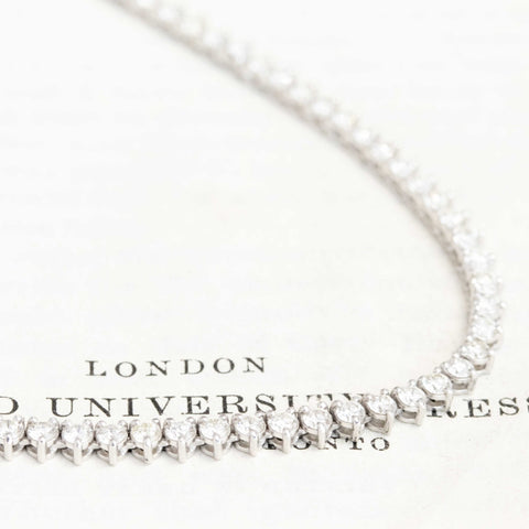 6.58ctw Round Brilliant Cut Diamond 3-Prong Tennis Necklace