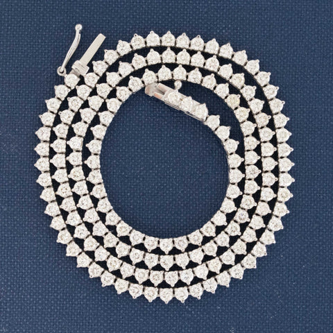 6.58ctw Round Brilliant Cut Diamond 3-Prong Tennis Necklace