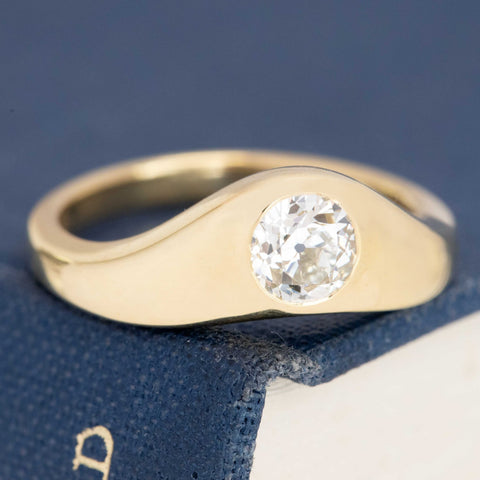 .65ct Old European Cut Diamond Wedding Set, GIA K VS2